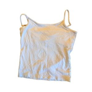 Vintage GAP White Camisole Tank Top Built-In Shelf Bra Womens XS Y2K